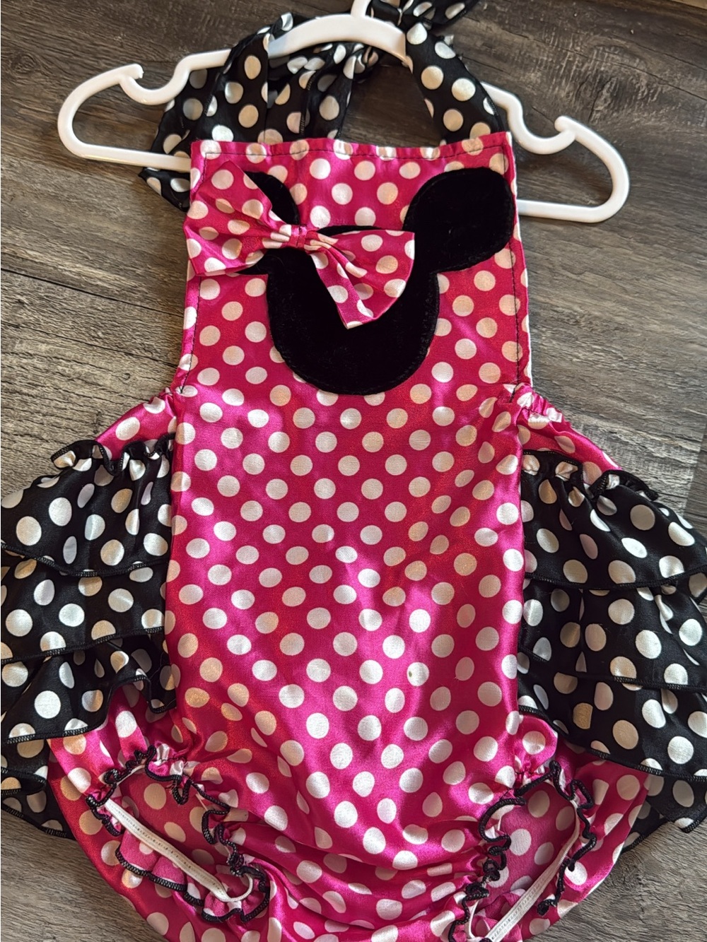 Girls Pink Polka Dot Minnie-Inspired One-Piece